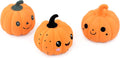 CHIWAVA 3PCS 2.4" Squeak Halloween Pumpkin Latex Dog Toy Set for Small Dogs | Interactive Puppy Toys for Indoor & Outdoor Fetch and Throw, Squeeze Squeak Play, Holiday Gift