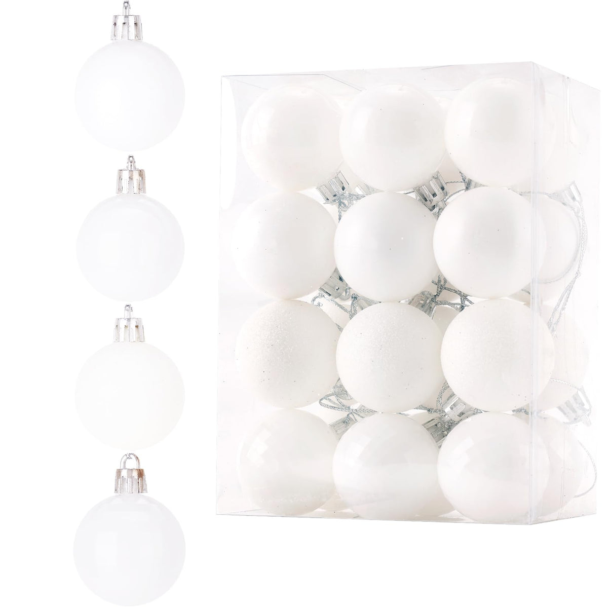 Diahom Christmas Ball 24ct 1.57 Inches Gold Mini Xmas Hanging Ornaments