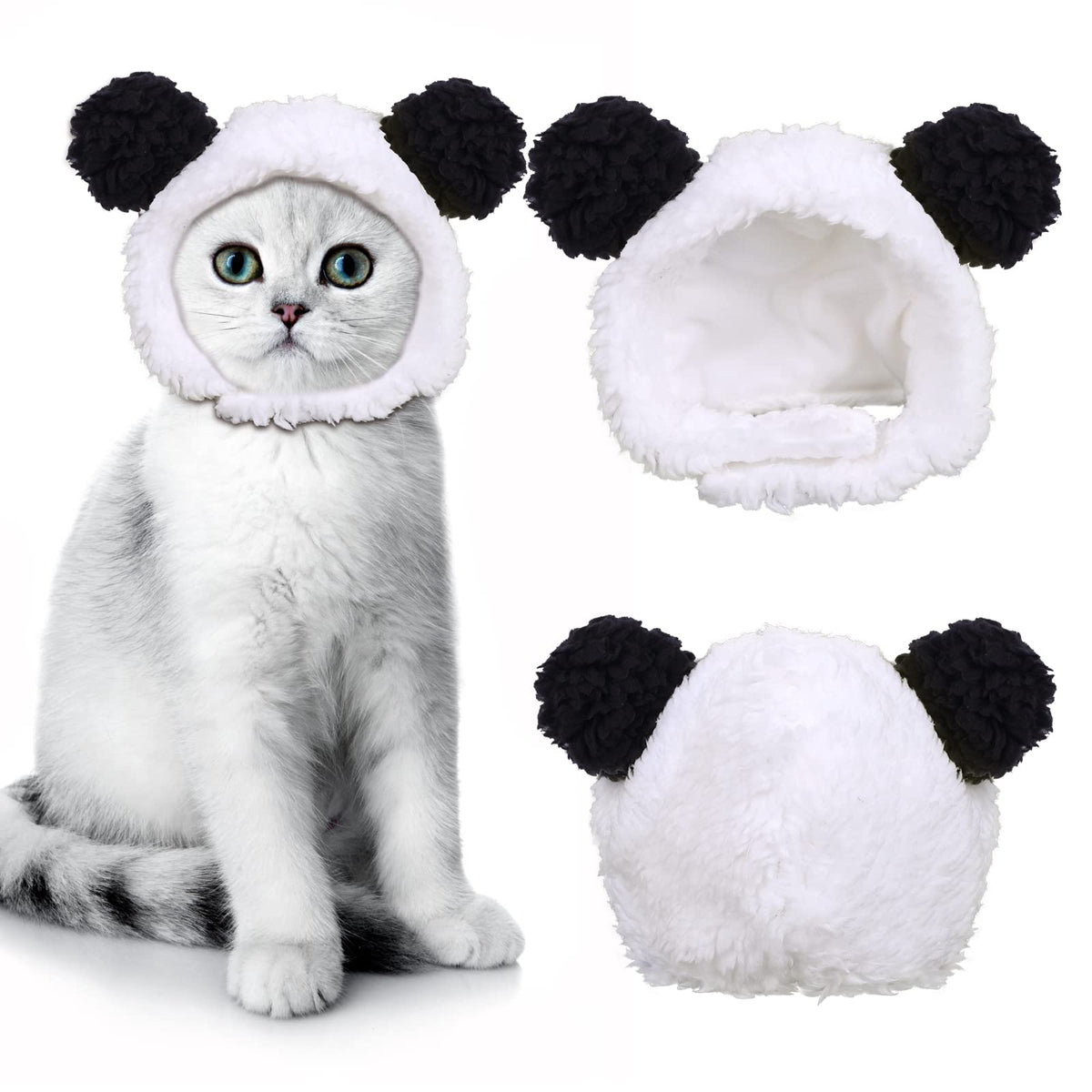 JOICEE Cute Cat Costume Warm Bear Hat Adjustable Small Pet Headwear for Cat