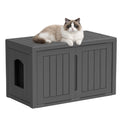 DRATO Outdoor Cat House -Weatherproof Resin Cat Houses for Cats, Durable, Easy Assembly,cat Igloo Outdoor，Durable & Insulated Shelter for Garden, Patio, or Backyard（Black，18.46 * 23.62 * 21.42）