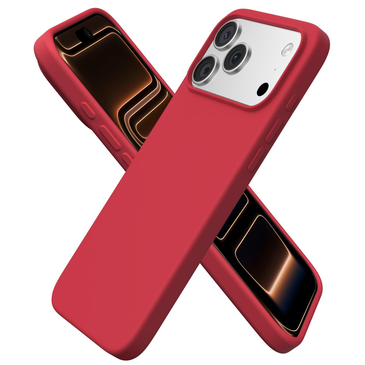 ORNARTO for iPhone 17 Pro Max Case, Liquid Silicone, Chalk Pink