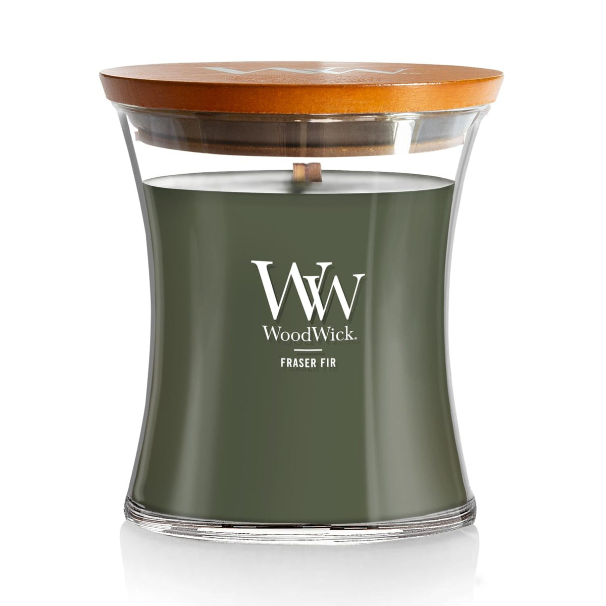 WoodWick Fireside Holiday Candle Gifts for Women and Men, 9.7 oz Medium Hourglass Candle with Crackling Wick