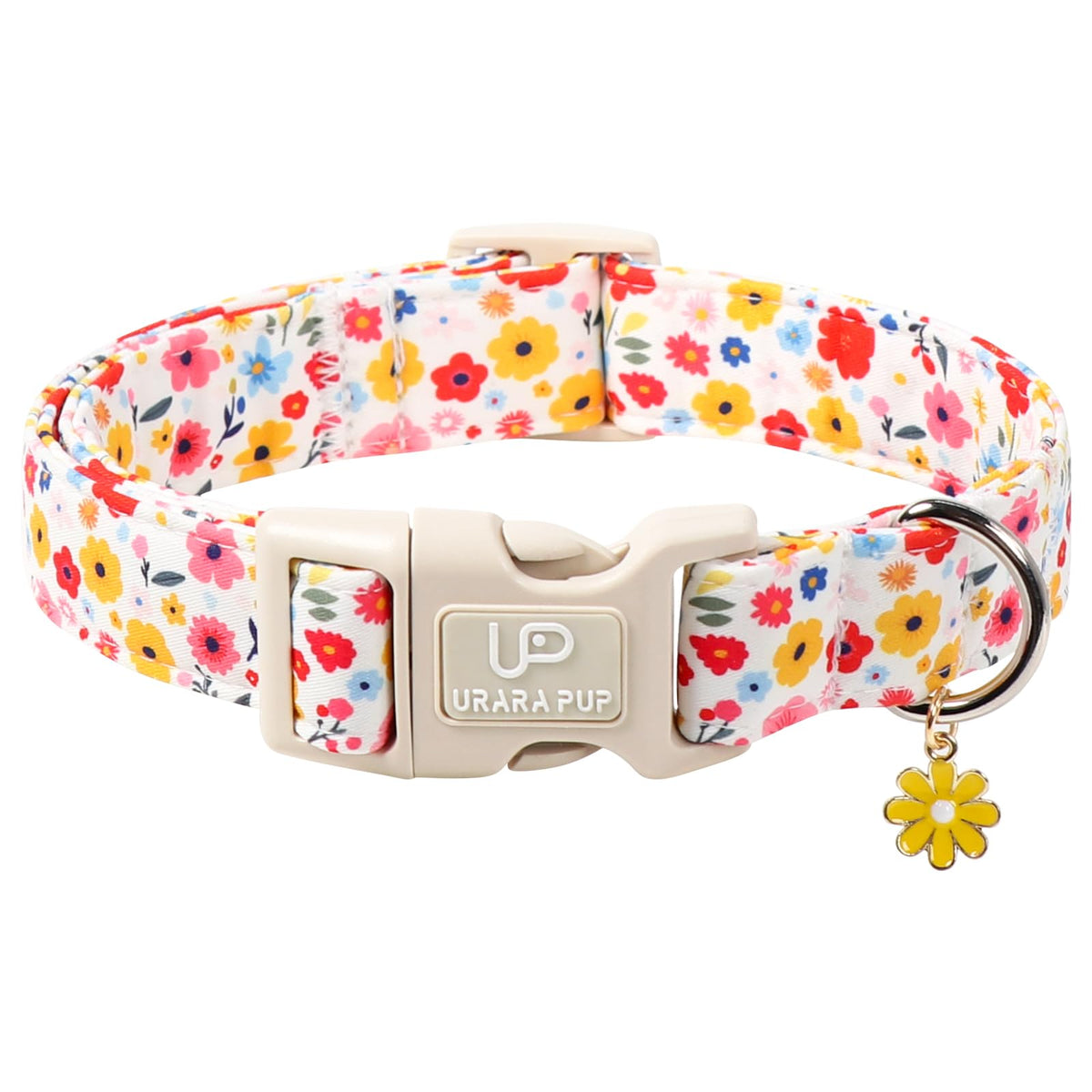 Fall Plaid Dog Collar with Maple Leaf Charm – Adjustable Autumn Checkered Dog Collar for Small Medium Large Dogs, Soft Cotton Puppy Collars with Quick Release Buckle and Metal D-Ring