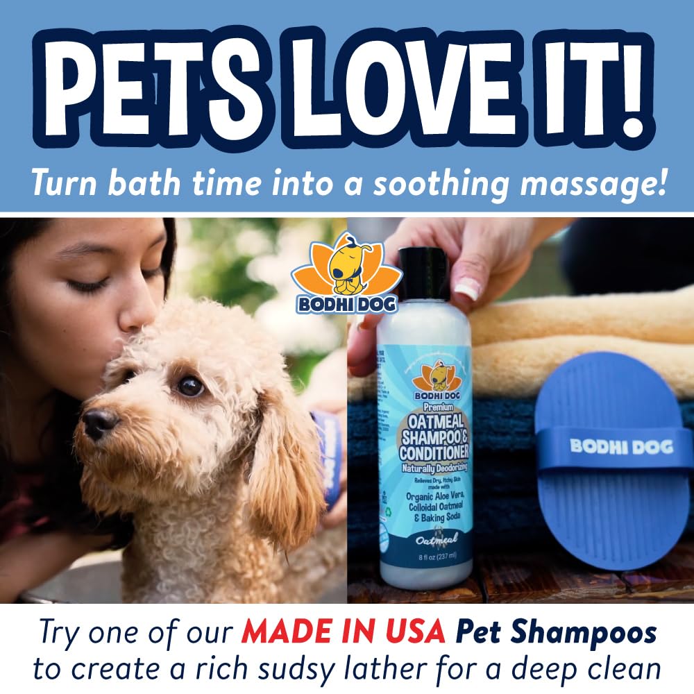 Bodhi Dog Shampoo Brush - Pet Grooming & Bath Supplies for Dogs and Cats - Bath Brush for Long & Short Hair - Premium Scrubber for Shower, Showerhead, Sprayer & Bathing (One Pack, Blue)