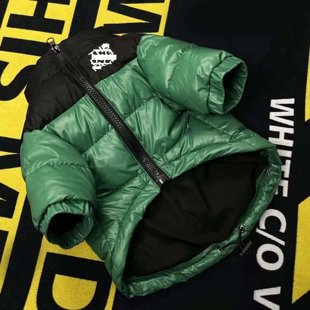 Dog Winter Coat Duck Down Jacket for Small Medium Dogs-Thicken Dog Coat Windbreaker Puppy Winter Clothes for Cold Weather Snowday (Green, Medium)