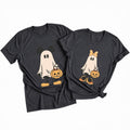 Halloween Shirts Cute Halloween Ghost Outfits Funny Pumpkin Graphic Tee Top
