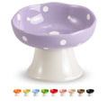 Orange Mushroom Cat Bowl, Elevated Ceramic Bowl for Cats