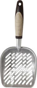 Petmate Metal Cat/Kitty Litter Scoop, Deep Shovel, Premium Non-Stick Large Scooper with Non-Slip Handle & Curved Design for Maximum Coverage