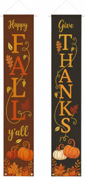 Happy Fall Y'all Give Thanks Rustic Porch Banner Farmhouse Decor
