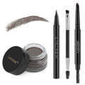LAVONE Makeup Kit With Eyebrow Stamp Pencil, Waterproof Brow Pencil & Pomade, Eyeliner, Dual-ended Eyebrow Brush, Dark Brown