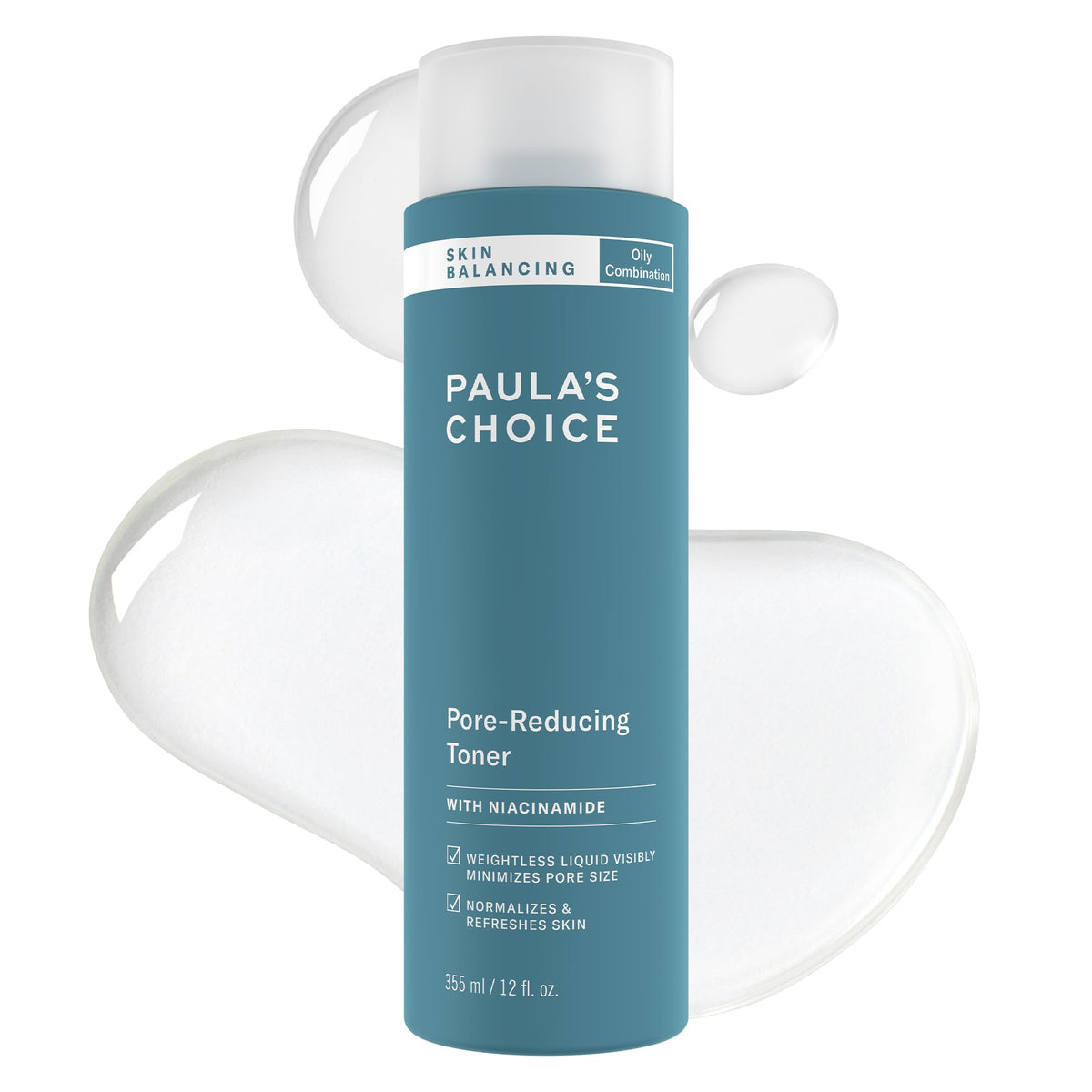Paula's Choice SKIN BALANCING Pore-Reducing Face Toner with Niacinamide, for Oily Skin & Combination, Minimizes Large Pores, Controls Oil & Shine, Hydrates & Replenishes, Fragrance-Free