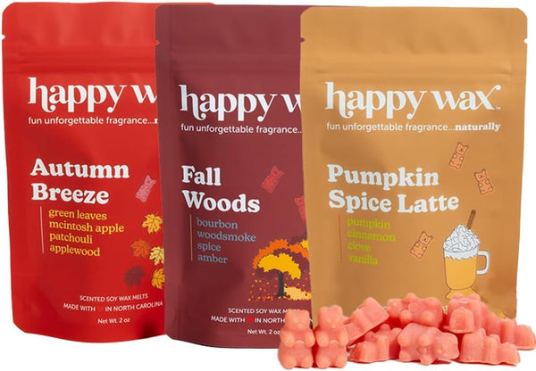 Happy Wax Fall Scented Soy Wax Melts 6oz Variety Pack - Fall Mix