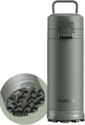 Outdoor Stainless Steel Insulated Tumbler ， One-Touch Splash-Proof Lid, Scratch-Resistant Coating, Non-Slip Base, Portable Carry Handle. Keeps Drinks Hot or Cold. Ideal for Gym, Camping. 19.6oz.