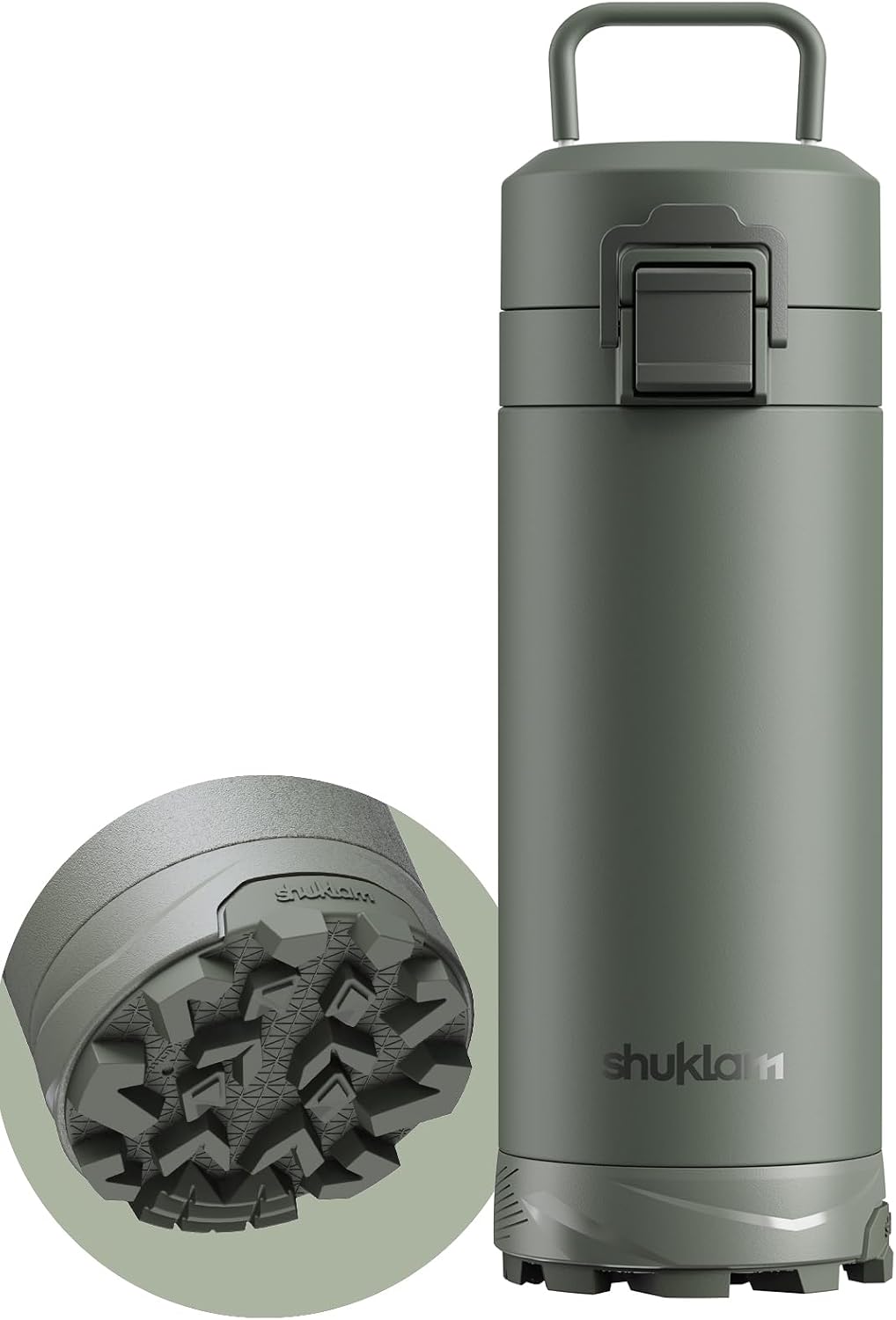 Outdoor Stainless Steel Insulated Tumbler ， One-Touch Splash-Proof Lid, Scratch-Resistant Coating, Non-Slip Base, Portable Carry Handle. Keeps Drinks Hot or Cold. Ideal for Gym, Camping. 19.6oz.