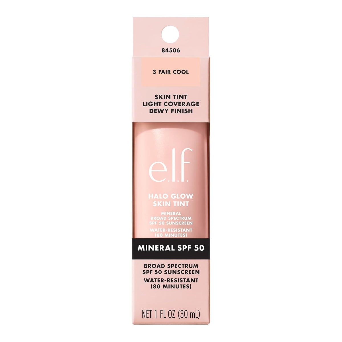 e.l.f. Halo Glow Skin Tint SPF 50, Tinted Moisturizer For Light, Buildable Coverage, Creates A Natural Glow, Vegan & Cruelty-Free, 3 Fair Cool