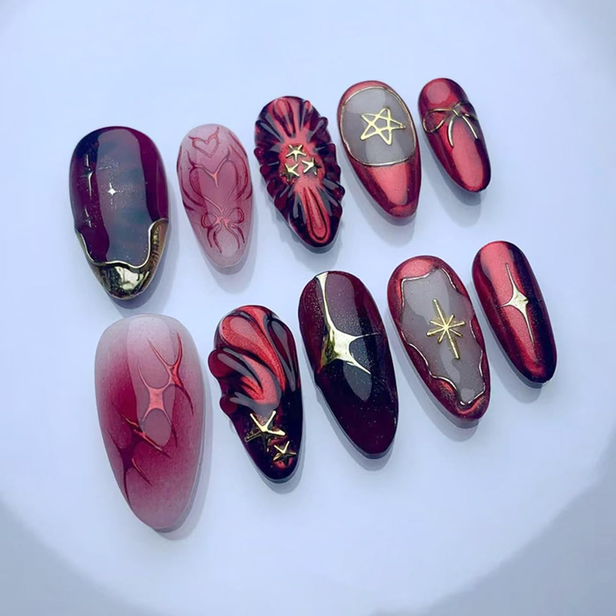 Stilettos Press on Nails White French Tip False Nails Glossy Extra Long Natural Glue on Nail Reusable Artificial Acrylic Stick on Nail for Women
