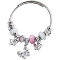 Charm Bracelets for Womens,Exquisite Cute Cartoon Friendship Silver Bracelets Stainless Steel Bangle, Womens Jewelry Suitable for Holiday Gifts and Birthday Gifts
