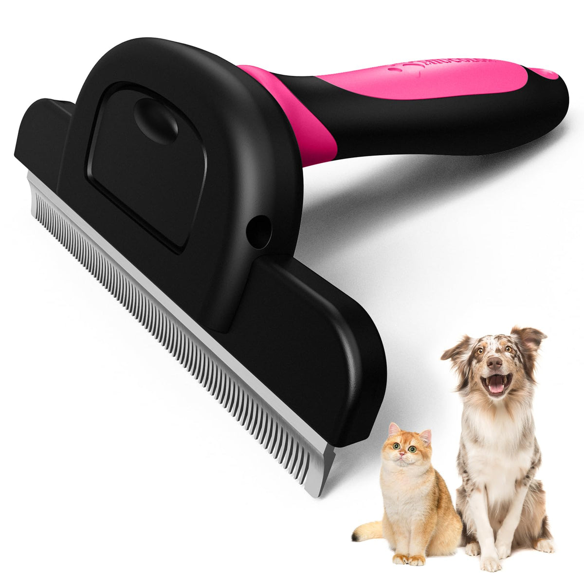 MIU COLOR Pet Grooming Brush, Deshedding Tool for Dogs & Cats, Effectively Reduces Shedding by up to 95% for Short Medium and Long Pet Hair