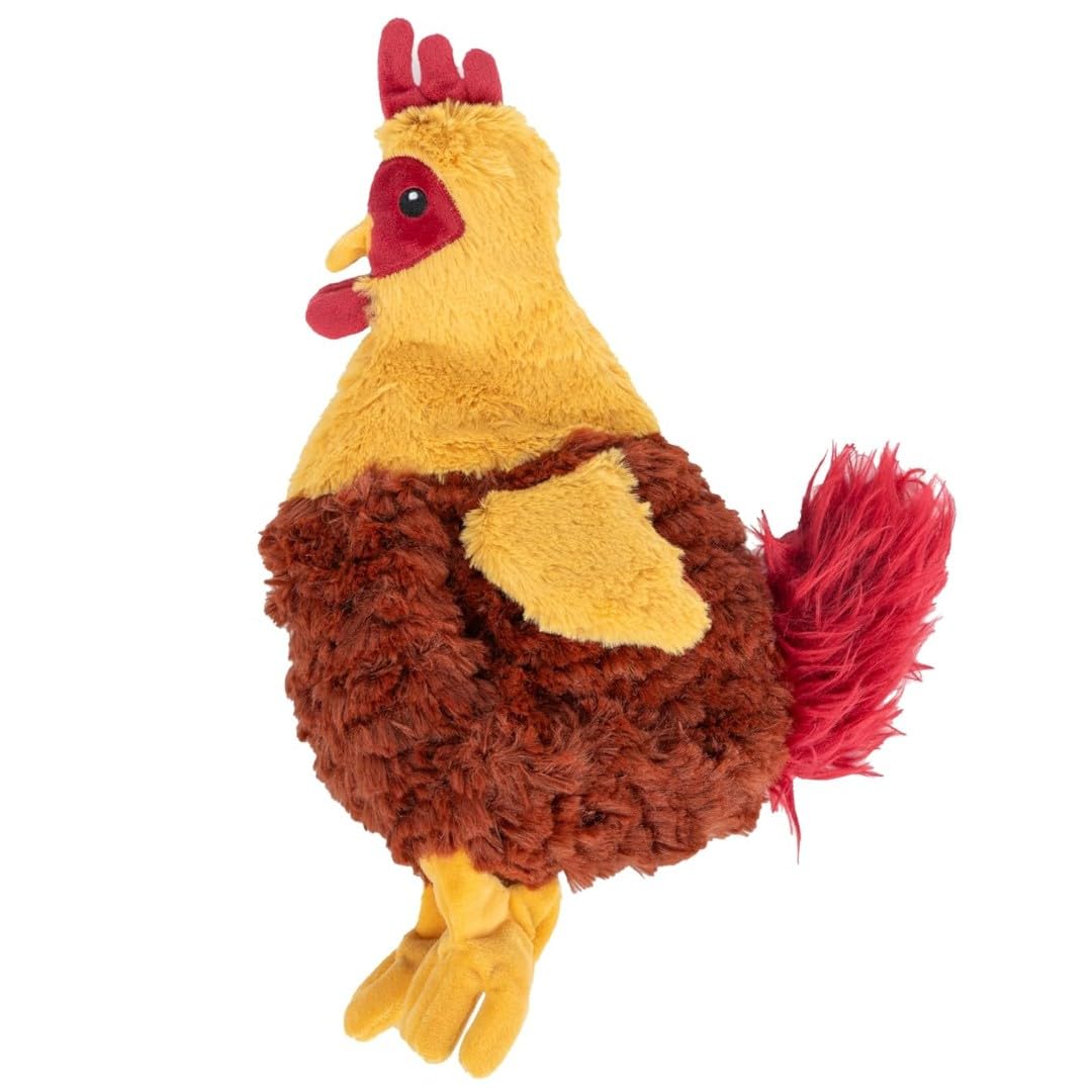 Best Pet Supplies Interactive Squeaky Dog Toy - Crinkle Chicken, Brown | Stuffing Free Body, Soft, Squeaks & Crinkles, No Mess, Perfect for Moderate Chewers, Toss and Fetch Play