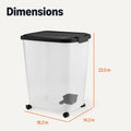 Amazon Basics Pet Food Storage Container with Rolling Wheels, BPA-Free, Detachable Scoop, 50lbs Capacity