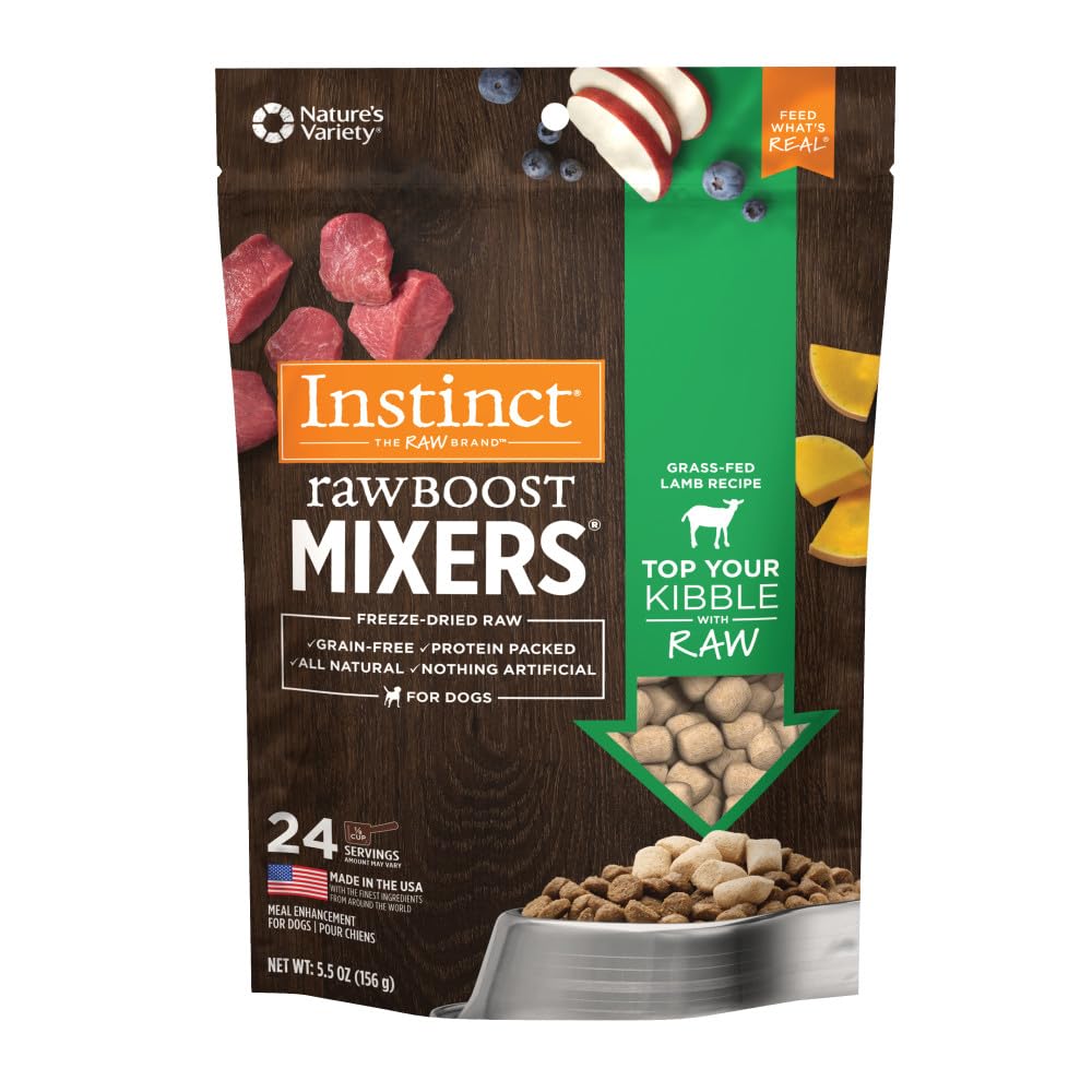 Instinct RawBoost Mixers, Freeze Dried Dog Food Topper, Grain-Free Recipe - All Natural Beef, 14 oz. Bag
