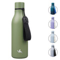 Konokyo Insulated Water Bottle with Strap,18 oz Double Wall Stainless Steel Vacuum Bottles Metal Water Flask,Macaron Green