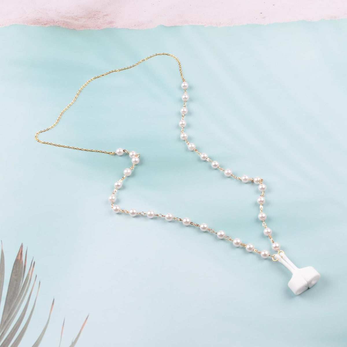 Anti-Lost Neck Strap Holder Magnetic Gold Leash Pearl Chain Necklace Compatible With Airpods Pro 3 2 1