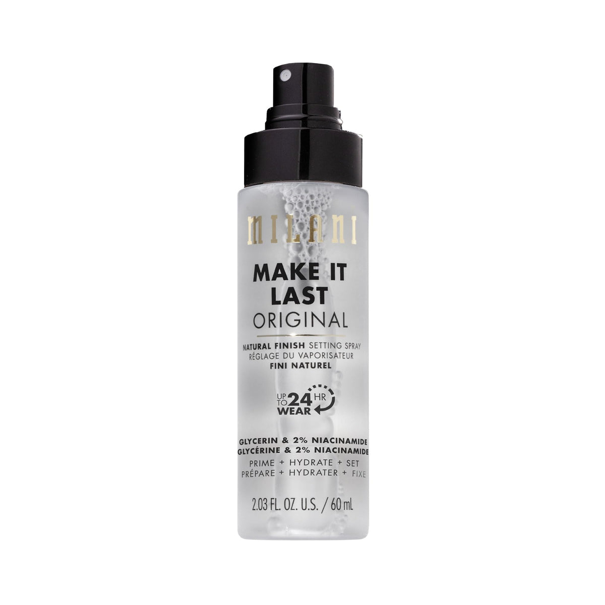 Milani Setting Spray + Primer, Make It Last Dewy - Dewy Finish Moisturizing Formula for Glow on the Go, Setting Spray for Makeup and Face Primer, Prime + Set + Hydrate, 2.03 Fl. Oz