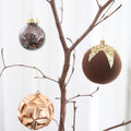 HipTree 12ct 2.36 in Copper Gold Velvet Baubles for Tabletop Christmas Tree