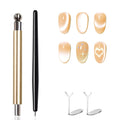 4-Piece Cat Eye Magnet Set – Black Bead-Attracting Nail Magnet Pen & Heart-Shaped Magnet for Nails, Nail Magnets for Nail Art, Cat Eye Magnet for Nail Art, Perfect for Home DIY, Nail Art Design