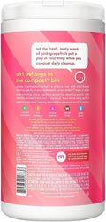 Method All-Purpose Cleaning Wipes, Pink Grapefruit, Multi-Surface, Compostable, 70 Count (Pack of 1)
