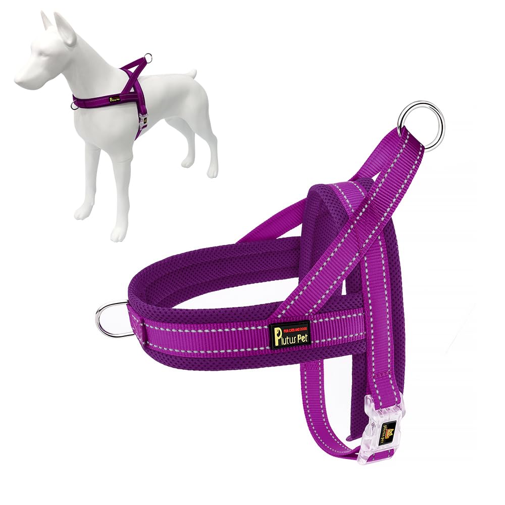 Plutus Pet No Pull Dog Harness with Breathable Mesh Padded, Adjustable Reflective Escape Proof Dog Harness, Quick Fit Dog Vest Harness for Small Medium Large Dogs(M, Beige)