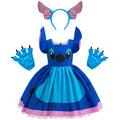 Blue Animal Costume for Girls Hawaiian Dress Up With Headband and Gloves