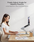 Nulaxy Ergonomic Adjustable Laptop Stand for Desk, Dual Foldable Computer Riser with Advanced Heat-Vent, Heavy-Duty Portable Notebook Holder for Posture Correction, Compatible with Mac 10-16" Laptops