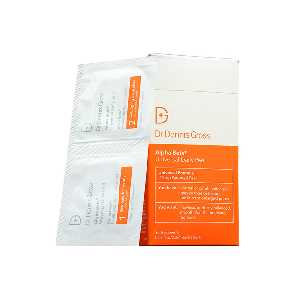 Dr Dennis Gross Alpha Beta Universal Daily Peel: for Uneven Tone or Texture and Fine Lines or Enlarged Pores, (5 Treatments)
