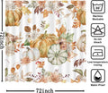 MEHOFOND Fall PumpkinsShower Curtain Autumn Watercolor Floral Bath Curtain