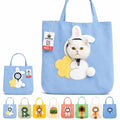 Paw Peek Bag Cute Head Shape Canvas Pet Travel Carrier Tote