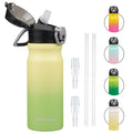 Konokyo 18 oz Insulated Water Bottle with Straw Lid, Stainless Steel Vacuum Sports Water Bottle, Leak-Proof Reusable Metal Flask with Carry Loop, BPA-Free Travel Bottle for Gym, School, Office