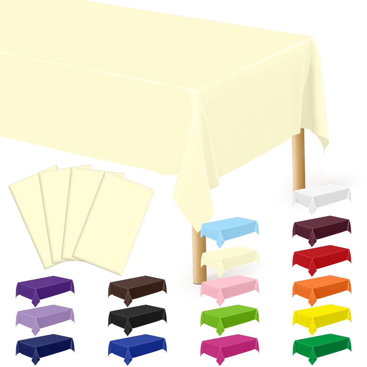 3 Pack Thanksgiving Tablecloths, 108" x 54" Disposable Turkey Table Cloth