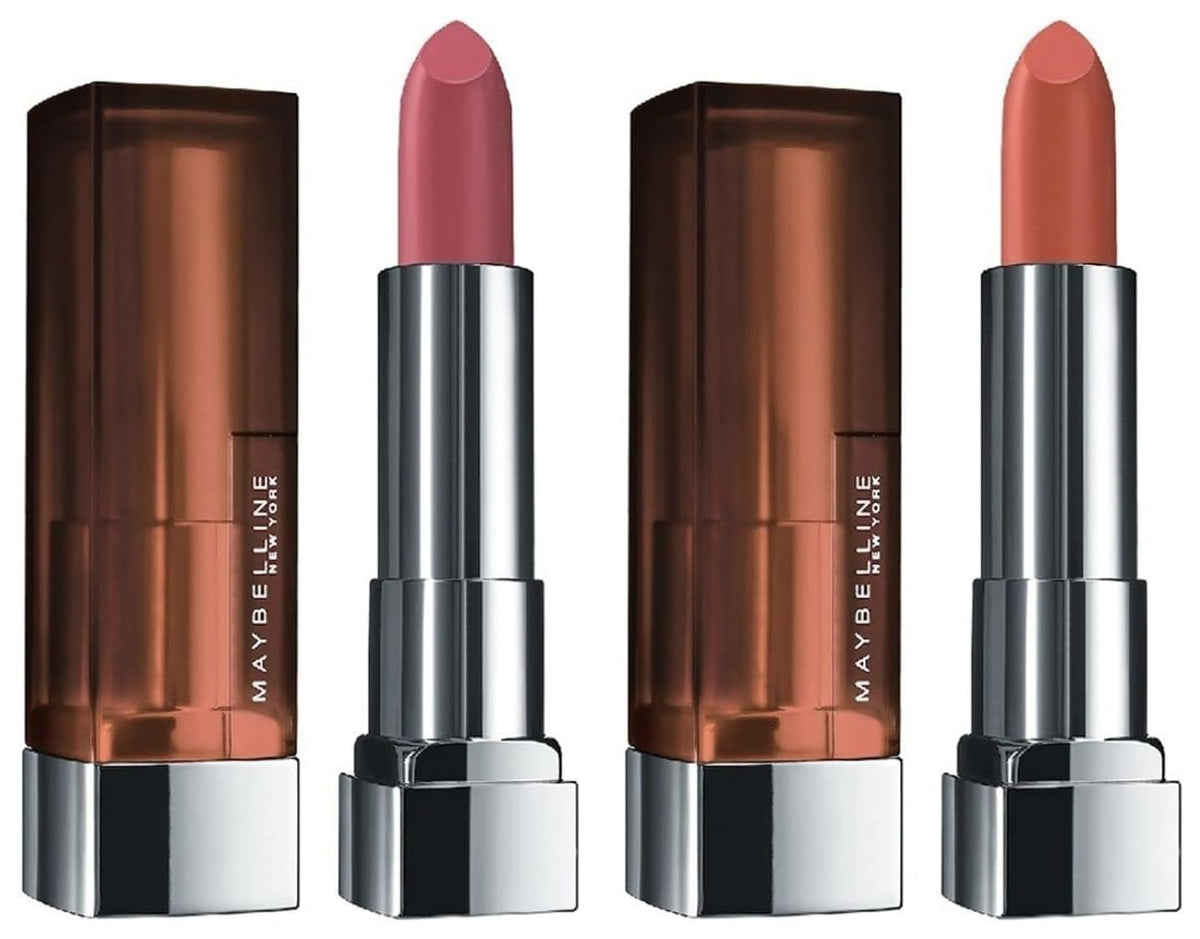 MAYBELLINE Color Sensational Matte Lipstick Bundle with Touch Of Spice and Nude Nuance, 1 Count Each