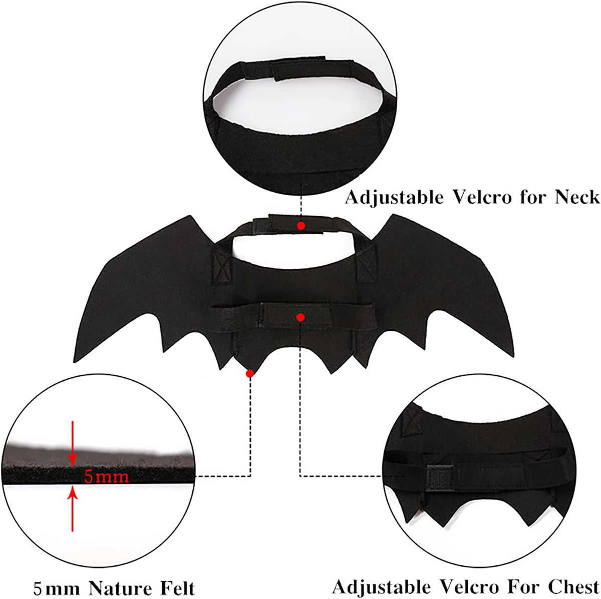 Halloween Pet Bat Wings Cat Dog Bat Costume Cute Black Cat Bat Wings Cosplay Puppy Cat Dress Up Accessories