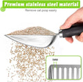 Cat Litter Scoop - Stainless Steel Metal Cat Litter Scoop-Kitty Metal Scooper-Sturdy Mesh Scooper - Mesh Shovel-Easy to Clean - Suitable for Cat Litter Box - Light Black
