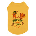 Fitwarm I Love Fall Dog Shirt, Thanksgiving Outfit for Small Dogs Boy Girl, Pet Clothes, Brown, Orange, Yellow, Medium