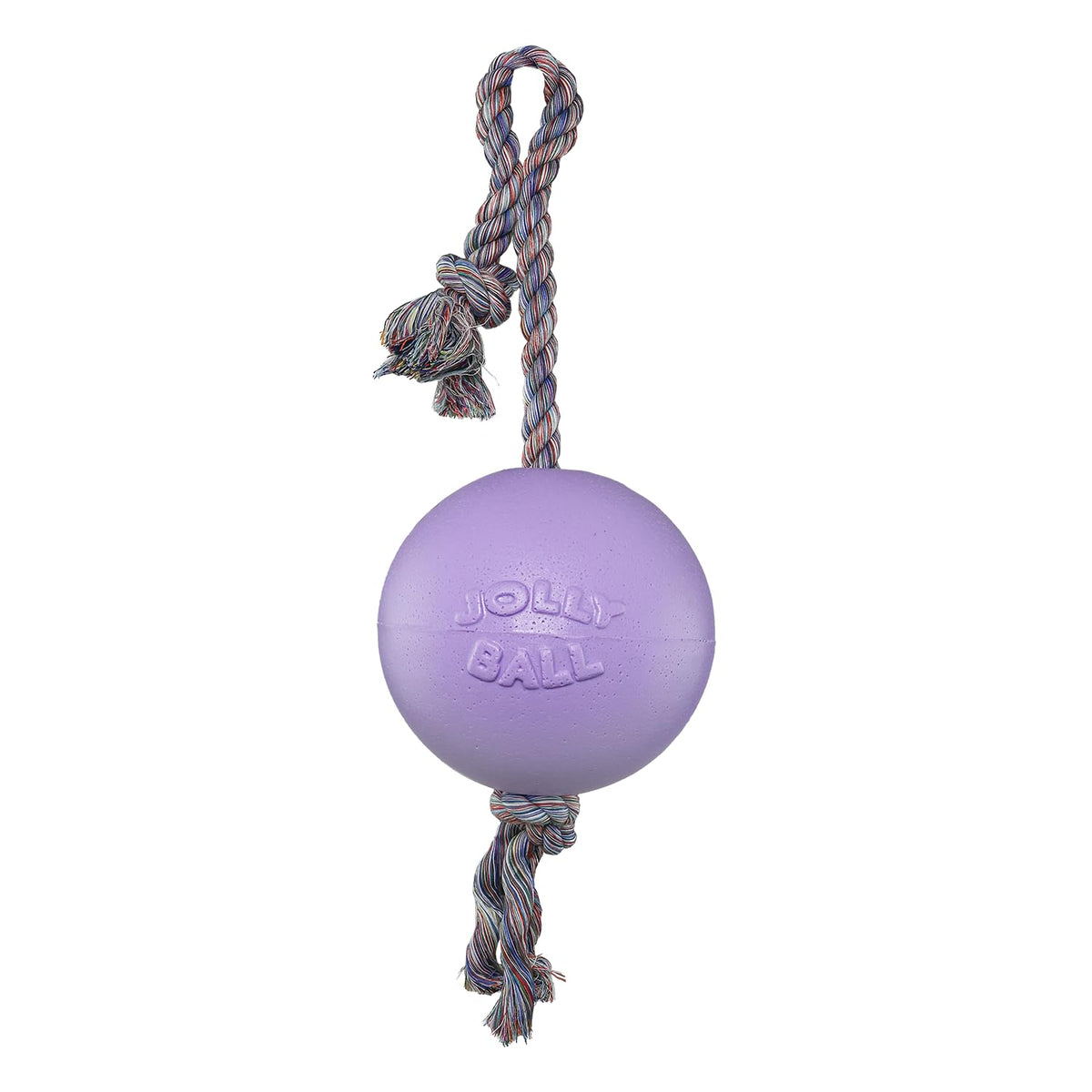 Jolly Pets Romp-n-Roll Rope and Ball Dog Toy, 8 Inches/Large, Blueberry, All Breed Sizes