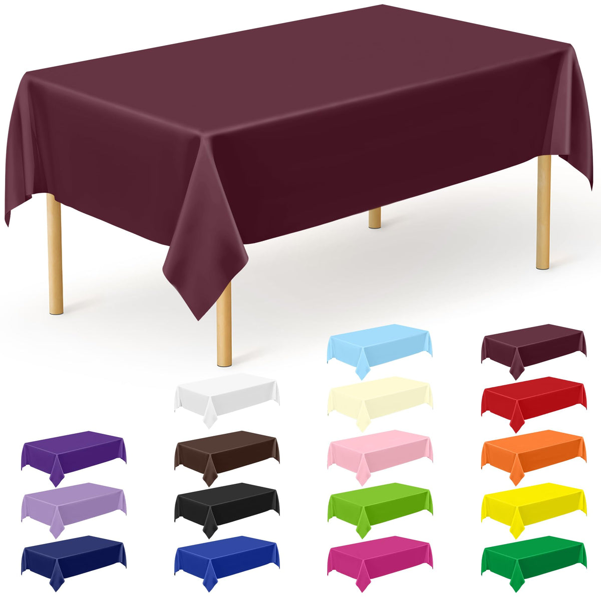 3 Pack Thanksgiving Tablecloths, 108" x 54" Disposable Turkey Table Cloth