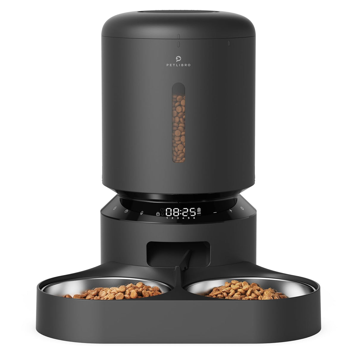 PETLIBRO Automatic Cat Feeder with Camera for Two Cats, 1080P HD Video with Night Vision, 5G WiFi Pet Feeder with 2-Way Audio for Cat & Dog, Low Food & Motion & Sound Alerts, Dual Tray, Black 5L