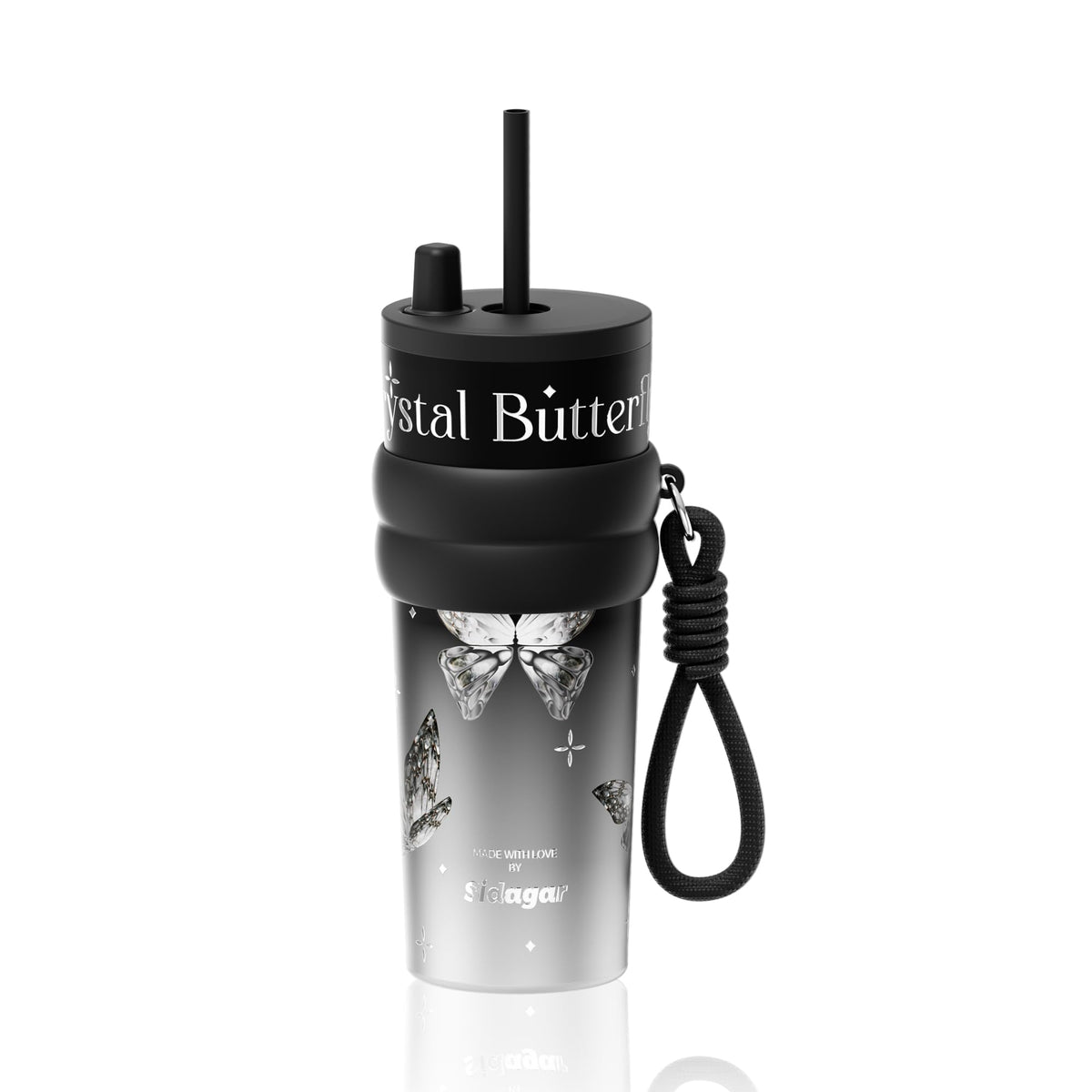 SDGA+ 24 oz Stainless Steel Tumbler with Lid and Straw, Insulated Water Bottle Leak Proof for Hot and Cold, Portable Travel Coffee Mug, Reusable Coffee Cup for Women, Cherry
