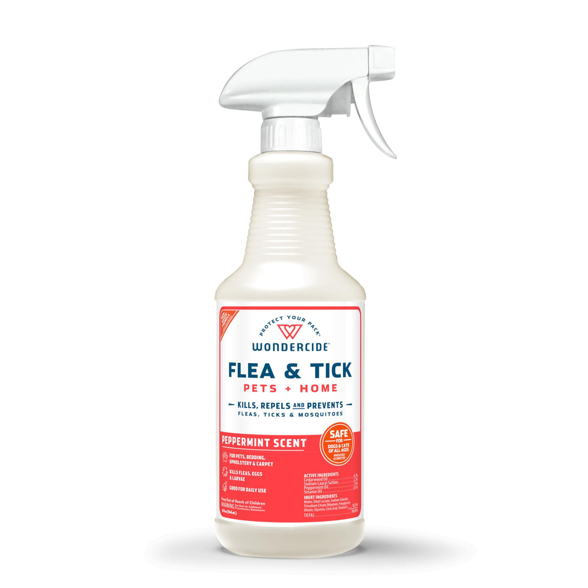 Wondercide Flea Tick & Mosquito Spray for Pets & Home - Rosemary 16 fl oz | With Natural Essential Oils - Killer, Control, Prevention, Treatment of Fleas & Ticks for Dogs and Cats - Pet & Family Safe