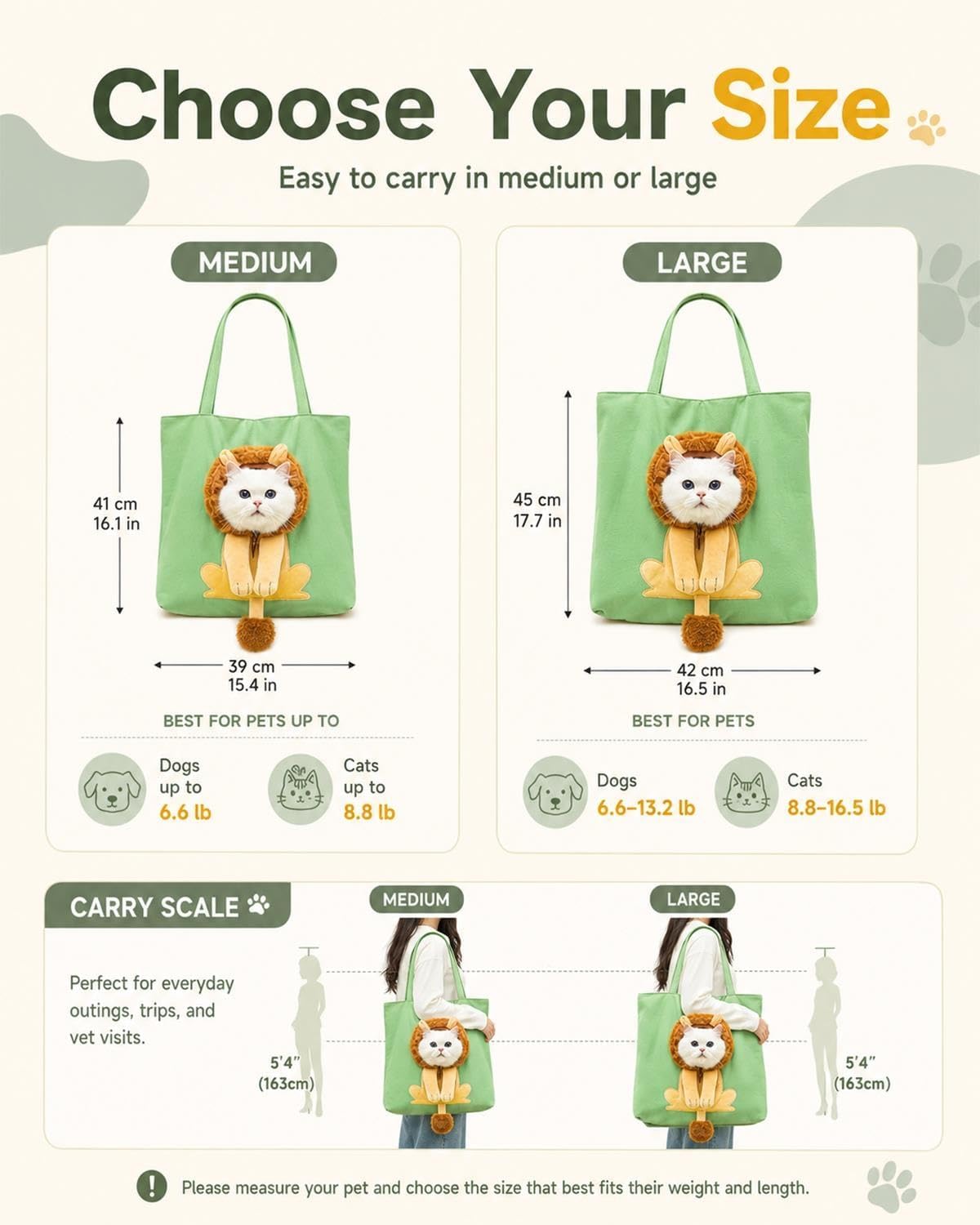 Paw Peek Bag Cute Head Shape Canvas Pet Travel Carrier Tote