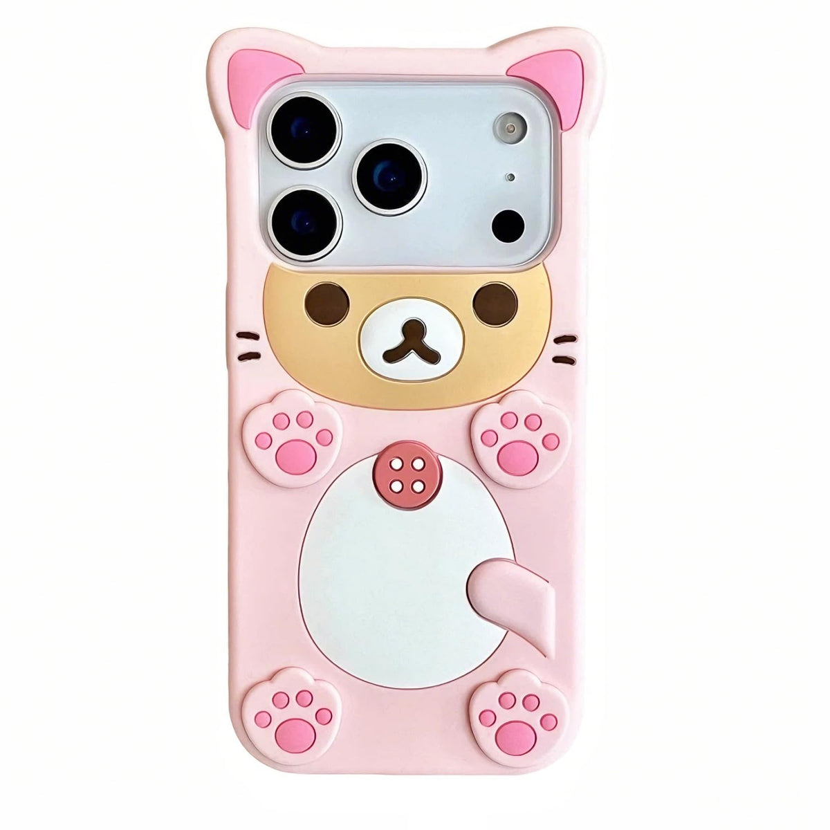 Case for iPhone 11 with Strap Lanyard Keychain Cute Bear Cookie Kawaii Funny Soft Silicone Shockproof Protective Cover for Women Girls